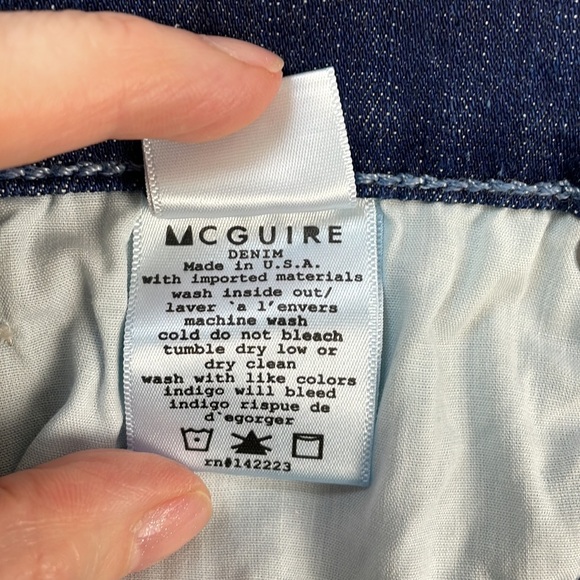 McGuire Jeans Women's 26 Velvet Bows Newton Skinny Cropped Stretch Denim Blue - Picture 16 of 16